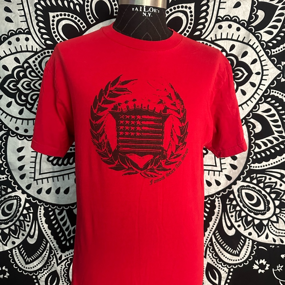Famous Stars and Straps.  Red Graphic T-Shirt